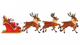 Christmas Santa Sleigh PNG HD Image