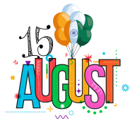 Colorful balloons spell out August in vibrant letters Celebrate 15 ...