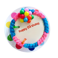 Colorful Happy Birthday Cake PNG for girls