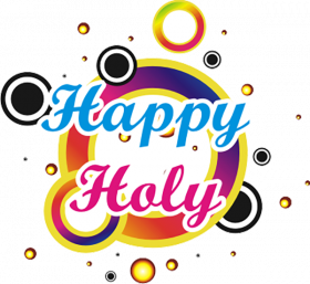 Colorful Happy Holi Text PNG Download
