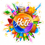 Colorful Happy Holi Text PNG Download  Free