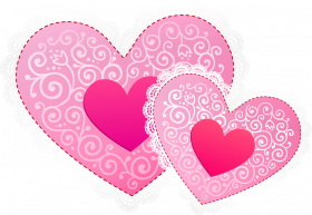 Elegant Wedding Heart Clipart PNG Pink