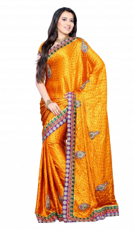 Girl PNG in Yellow Saree Free Download Full HD