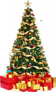 Gold Christmas Tree PNG Images Download