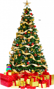 Gold Christmas Tree PNG Images Full HD