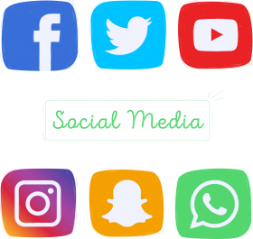 Hand drawn Social Media Icons PNG