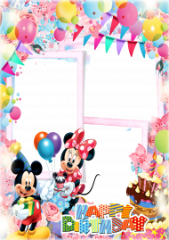Happy Birthday frame with micy mouse