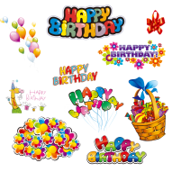 Happy Birthday Party Desomg elements