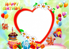 Happy Birthday photo frame png HD