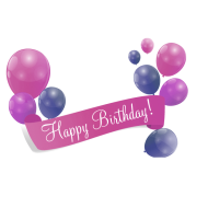 Happy Birthday PNG ClipArt with Balloon hd