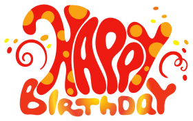 Happy Birthday Red Text PNG Clipart HD