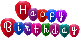 Happy Birthday text in Balloons PNG