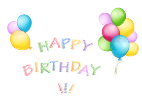 Happy Birthday with Balloons PNG Full Hd