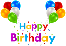 Happy Birthday with Balloons Transparent