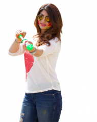Happy Holi Girl PNG Images Download Free HD New