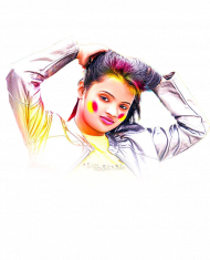 Happy Holi Girl PNG Transparent Images HD