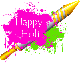 Happy Holi PNG With Pichkari Hd
