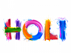 Happy Holi Text PNG Transparent Background
