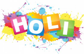 Happy Holi Text PNG Transparent Background HD