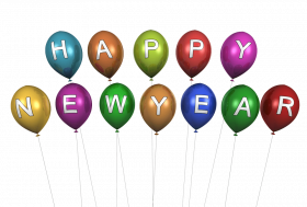 Happy New Year Balloons Colors Transparent PNG