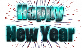 Happy New Year Blue Text Image Transparent PNG