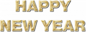 Happy New Year Golden Transparent PNG