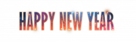 Happy New Year Gradient Text Transparent PNG