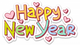 Happy New Year Love Sticker Transparent PNG