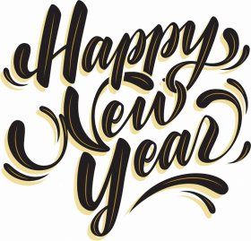 Happy New Year Text Style PNG