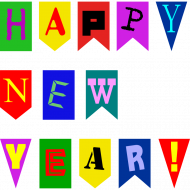 Happy New Year Text Vector PNG