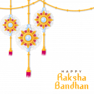 Happy Raksha Bandhan Text And Rakhi PNG Image