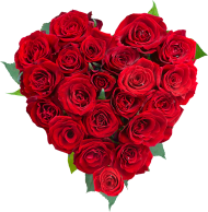 Heart Red Rose Bouquet Flowers PNG
