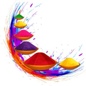Holi Gulal Border PNG For Editing