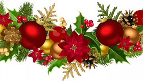 Holly Christmas Garland PNG Transparent