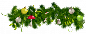 Holly Christmas Garland PNG Transparent