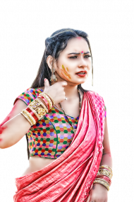 Indian Model Girl PNG for Happy Holi Editing