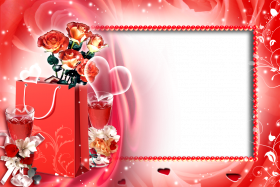 Love Rose Flower Frame PNG Free Transparant