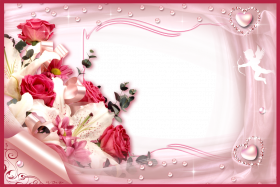 Love Rose HD Flower Frame PNG Download