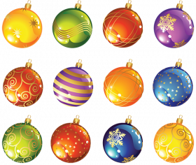 Merry Christmas Baubles PNG Images Full HD