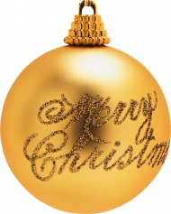 Merry Christmas Gold Baubles PNG Images Full HD