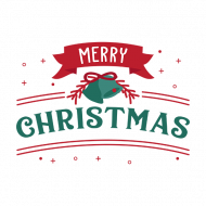 Merry Christmas Lettering Badge PNG