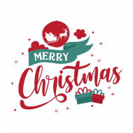 Merry Christmas Lettering Badge PNG
