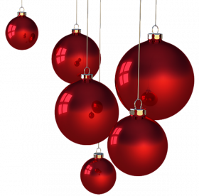 Merry Christmas Red Baubles PNG Images Download