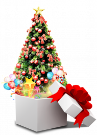 Merry Christmas Tree Clipart PNG Full HD