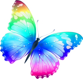Rainbow Butterfly PNG Images HD