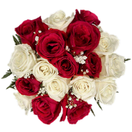 Red And White Flowers Bouquet Hd