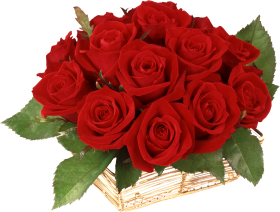 Red Rose Basket Bouquet Flower PNG