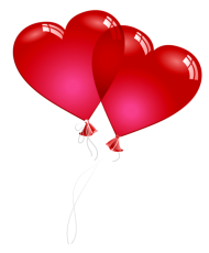 Red Valentine Heart Baloons PNG HD
