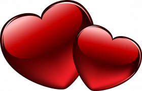 Red Wedding Hearts PNG Transparent
