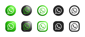 Whatsapp modern 3d and flat icons set PNG